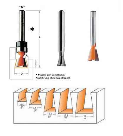 HW- (HM) Zinkenfräser Schaft 12 mm - effektiv-werkzeuge